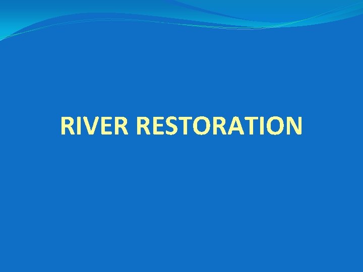 RIVER RESTORATION 