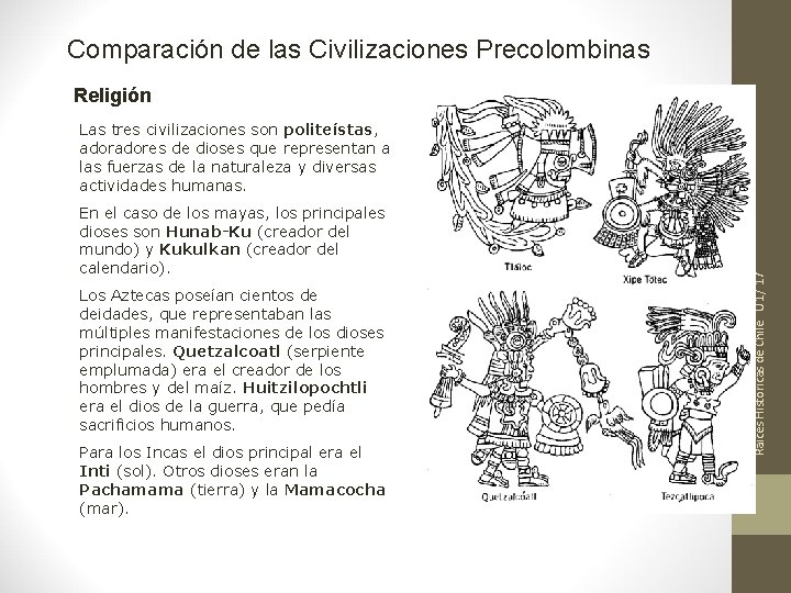 Comparación de las Civilizaciones Precolombinas Religión En el caso de los mayas, los principales