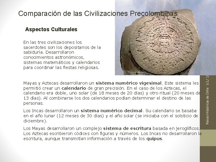 Comparación de las Civilizaciones Precolombinas Aspectos Culturales Mayas y Aztecas desarrollaron un sistema numérico