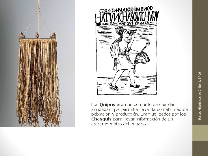 Raíces Históricas de Chile U 1/ 26 Los Quipus eran un conjunto de cuerdas