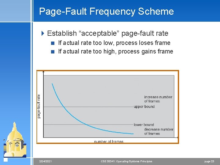 Page-Fault Frequency Scheme 4 Establish “acceptable” page-fault rate < If actual rate too low,