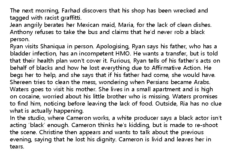 The next morning, Farhad discovers that his shop has been wrecked and tagged with