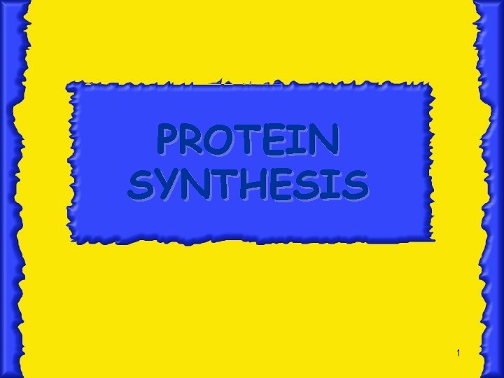 PROTEIN SYNTHESIS 1 