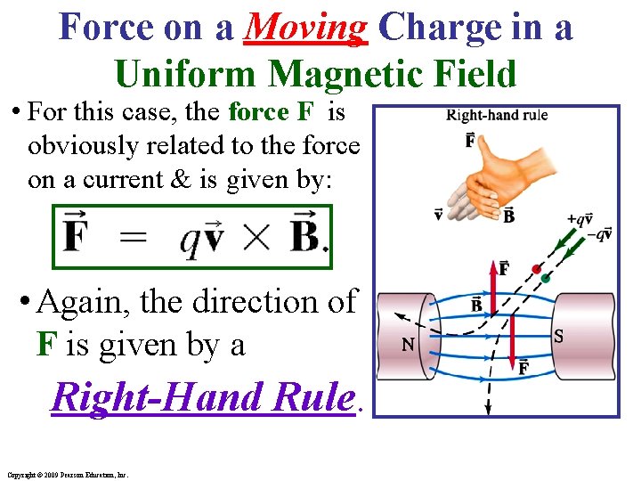 Force on a Moving Charge in a Uniform Magnetic Field • For this case,