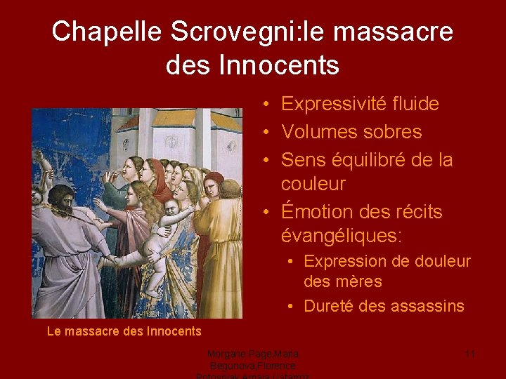 Chapelle Scrovegni: le massacre des Innocents • Expressivité fluide • Volumes sobres • Sens