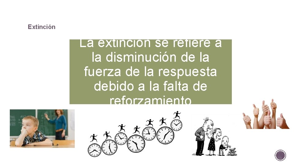 Extinción La extinción se refiere a la disminución de la fuerza de la respuesta Extinción La extinción se refiere a la disminución de la fuerza de la respuesta