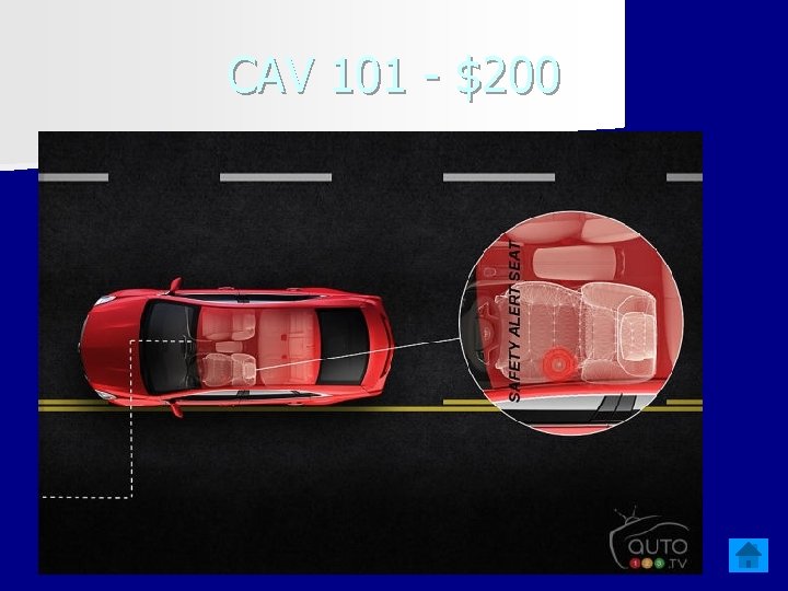 CAV 101 - $200 n Advanced cars might get the driver’s attention with visual,