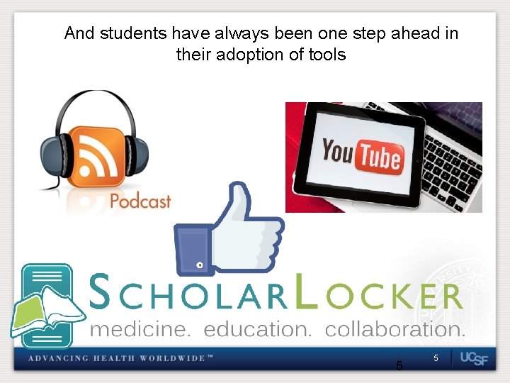 And students have always been one step ahead in their adoption of tools 5