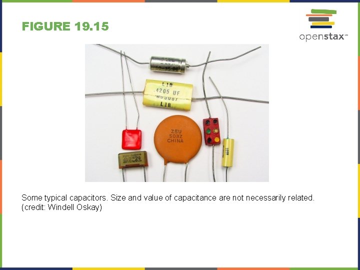 FIGURE 19. 15 Some typical capacitors. Size and value of capacitance are not necessarily