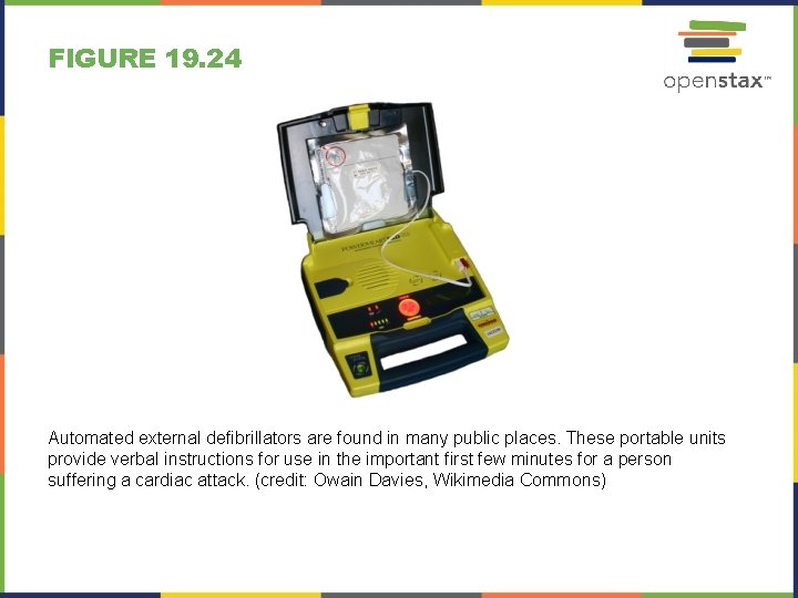 FIGURE 19. 24 Automated external defibrillators are found in many public places. These portable