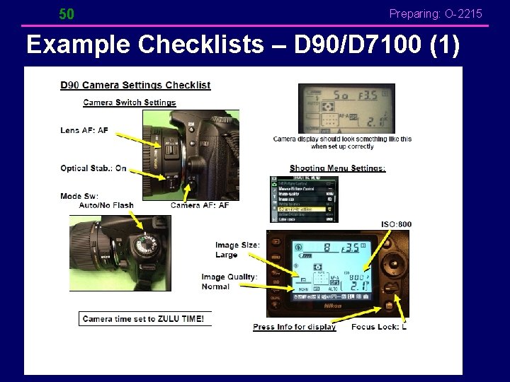 50 Preparing: O-2215 Example Checklists – D 90/D 7100 (1) 50 Preparing: O-2215 Example Checklists – D 90/D 7100 (1)