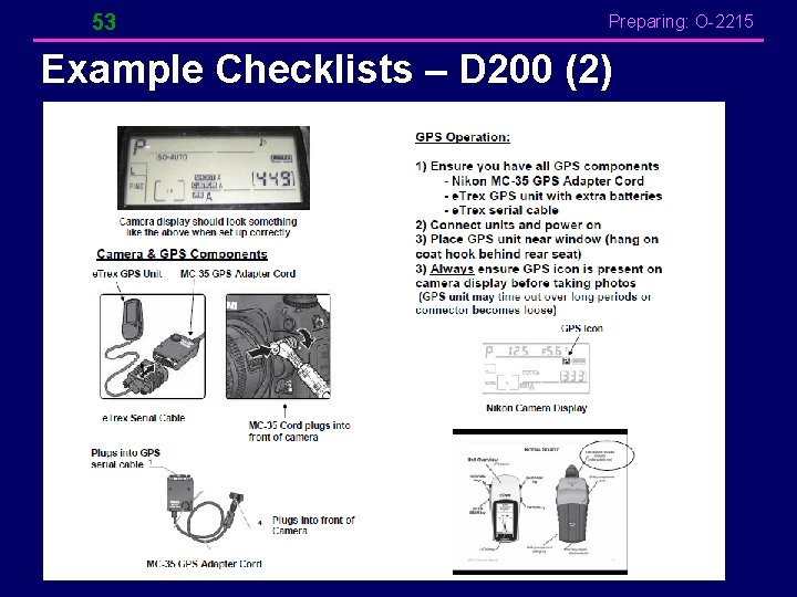 53 Preparing: O-2215 Example Checklists – D 200 (2) 53 Preparing: O-2215 Example Checklists – D 200 (2)