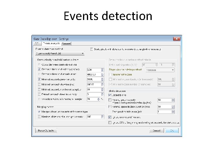 Events detection Events detection