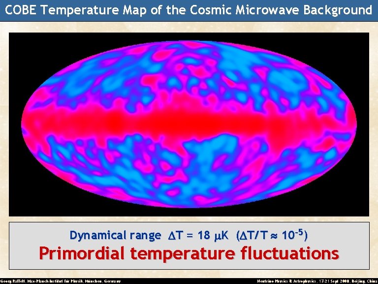 COBE Temperature Map of the Cosmic Microwave Background -3) -5 Dynamical range D T