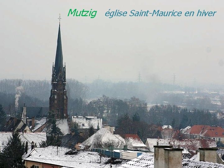 Mutzig église Saint-Maurice en hiver 
