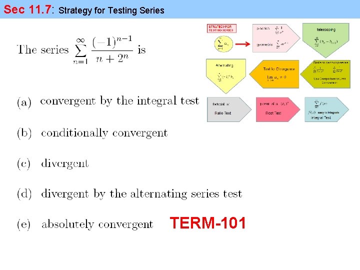 Sec 11. 7: Strategy for Testing Series TERM-101 