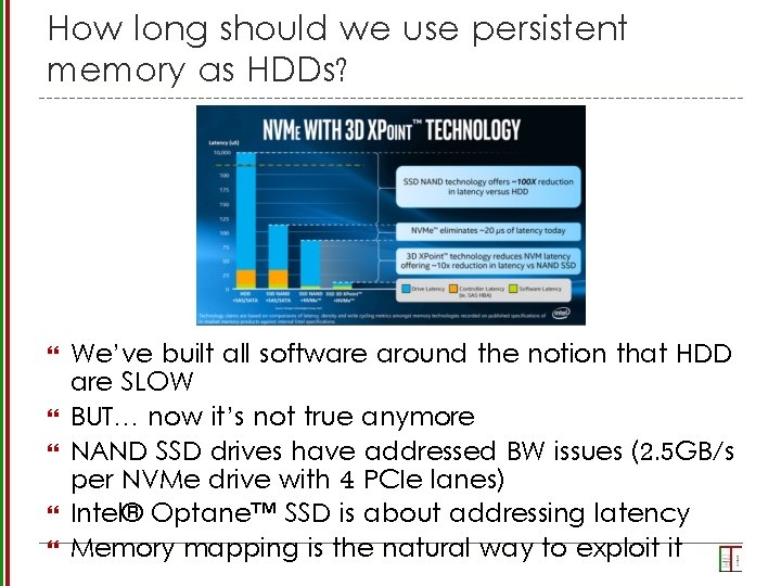 How long should we use persistent memory as HDDs? We’ve built all software around