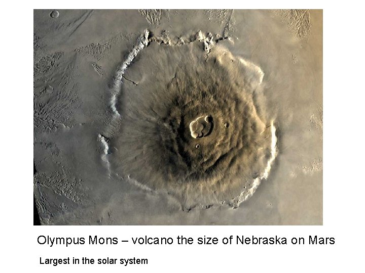 Olympus Mons – volcano the size of Nebraska on Mars Largest in the solar