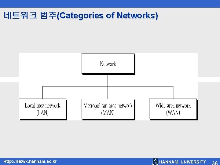 네트워크 범주(Categories of Networks) Http: //netwk. hannam. ac. kr HANNAM UNIVERSITY 