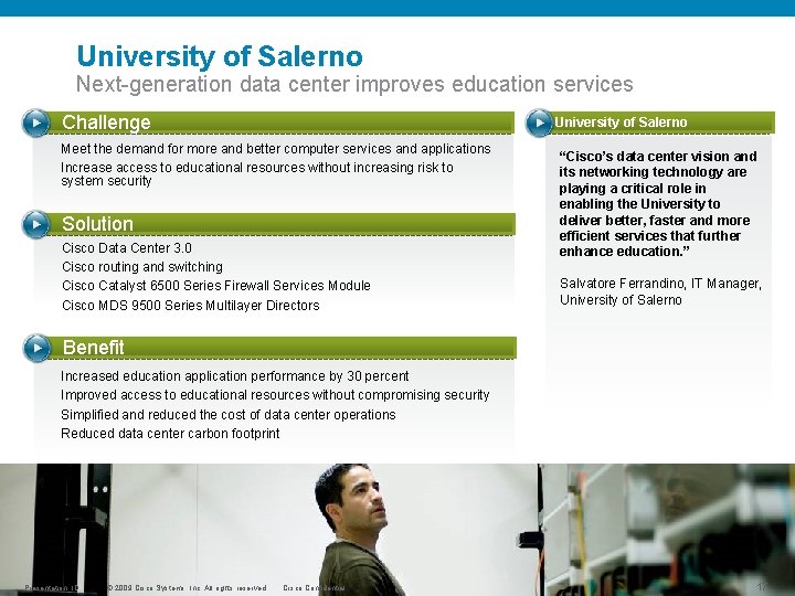 University of Salerno Next-generation data center improves education services Challenge University of Salerno Meet