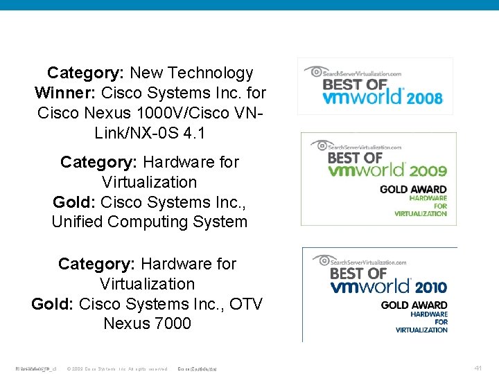 Category: New Technology It Is Here and Coming. . . Winner: Cisco Systems Inc.