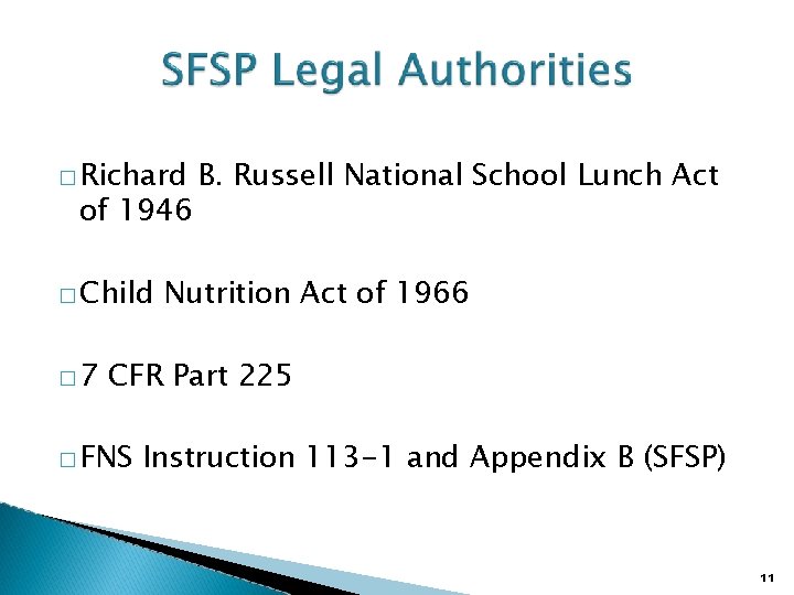 � Richard of 1946 � Child � 7 B. Russell National School Lunch Act