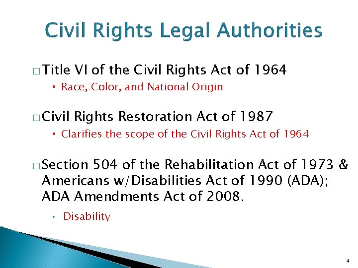 � Title VI of the Civil Rights Act of 1964 � Civil Rights Restoration