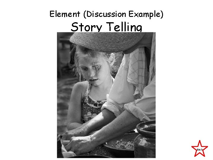 Element (Discussion Example) Story Telling Back 