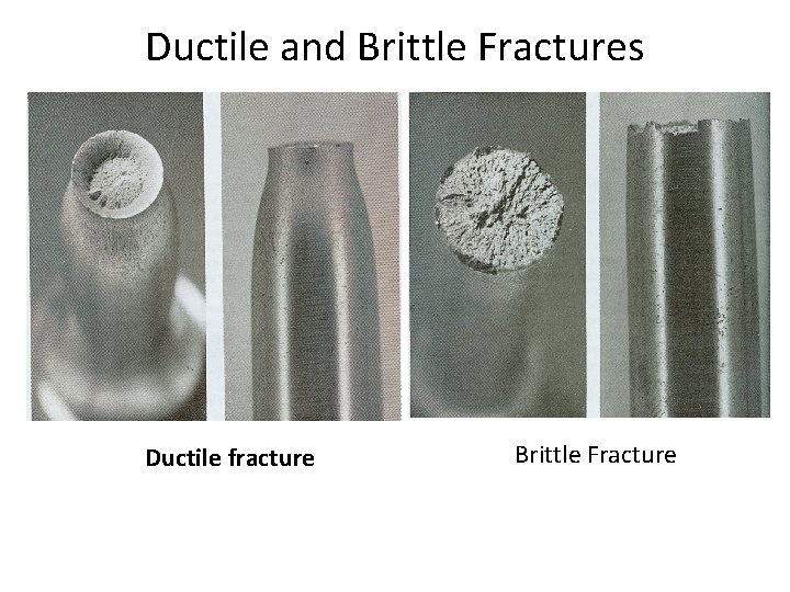 Ductile and Brittle Fractures Ductile fracture Brittle Fracture 