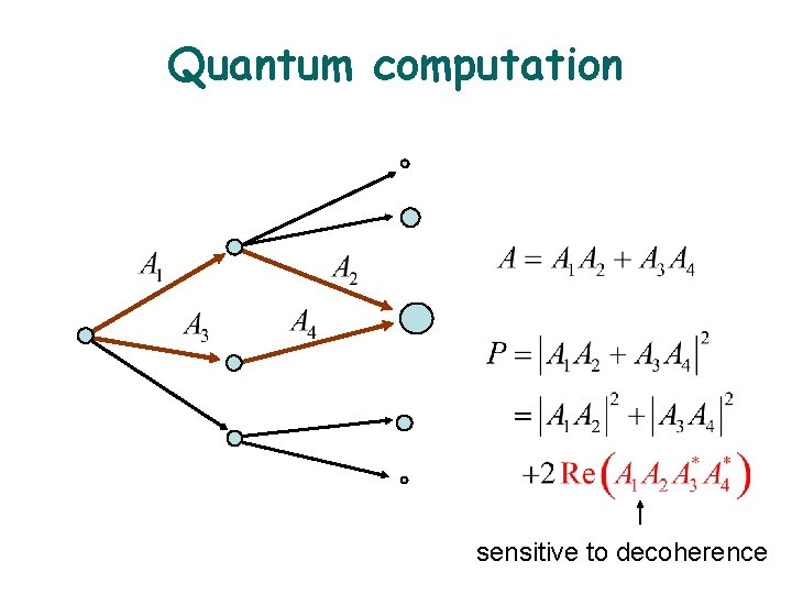Quantum computation sensitive to decoherence 