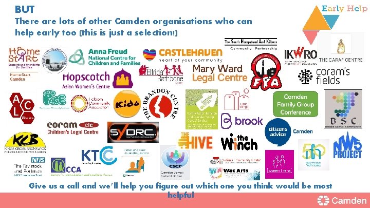 BUT There are lots of other Camden organisations who can help early too (this