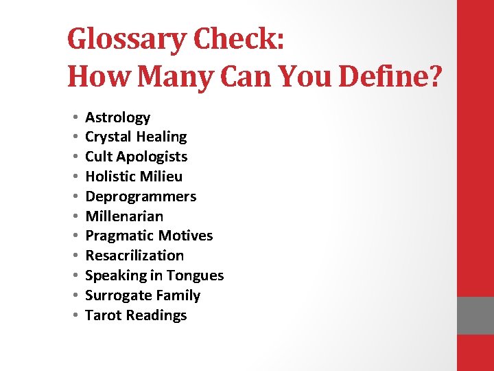 Glossary Check: How Many Can You Define? • • • Astrology Crystal Healing Cult Glossary Check: How Many Can You Define? • • • Astrology Crystal Healing Cult