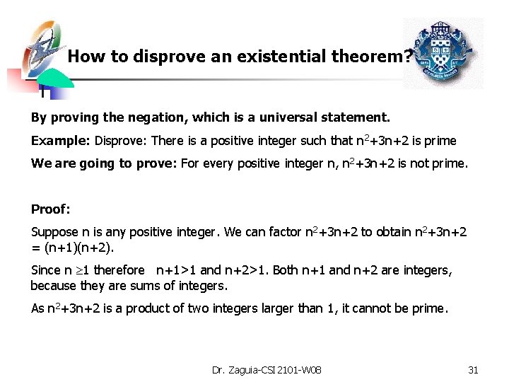 How to disprove an existential theorem? By proving the negation, which is a universal