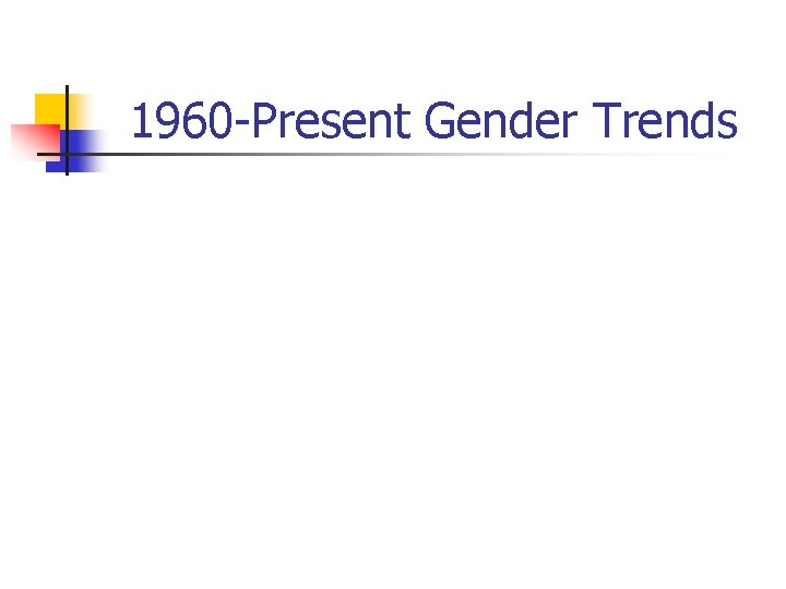 1960 -Present Gender Trends 