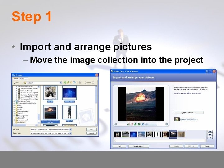 Step 1 • Import and arrange pictures – Move the image collection into the