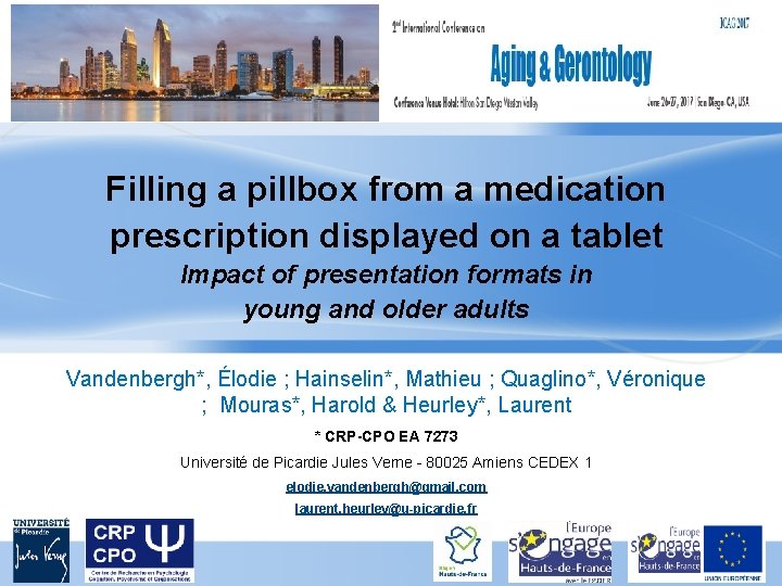 Filling a pillbox from a medication prescription displayed on a tablet Impact of presentation