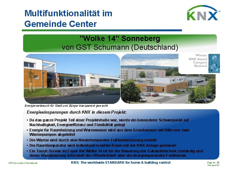 Multifunktionalität im Gemeinde Center "Wolke 14" Sonneberg von GST Schumann (Deutschland) Energieverbrauch für Stadt