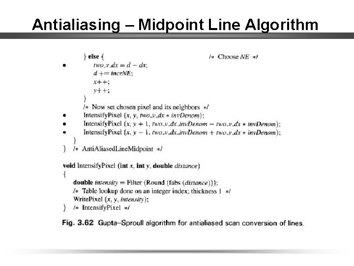 Antialiasing – Midpoint Line Algorithm 