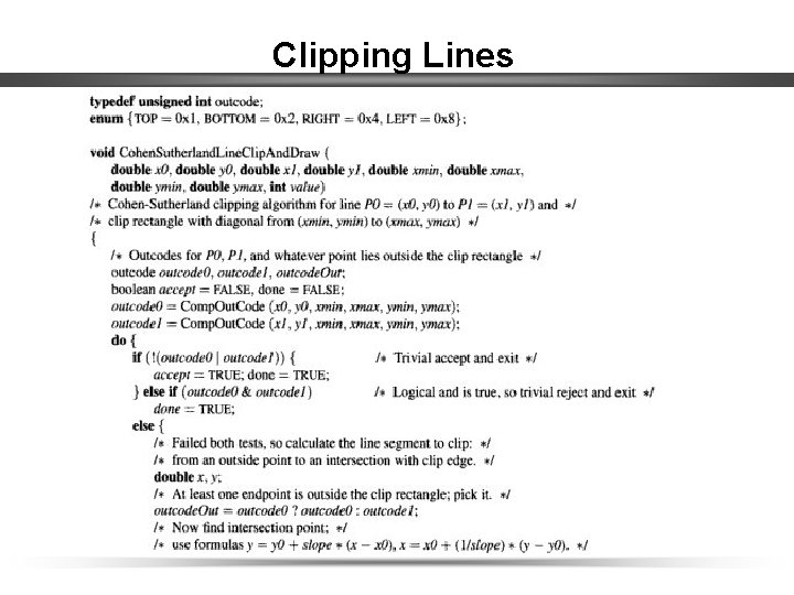 Clipping Lines 