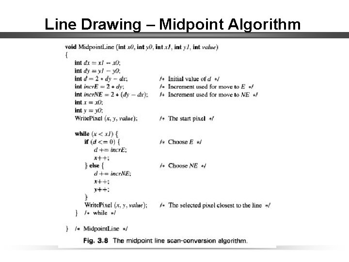 Line Drawing – Midpoint Algorithm 