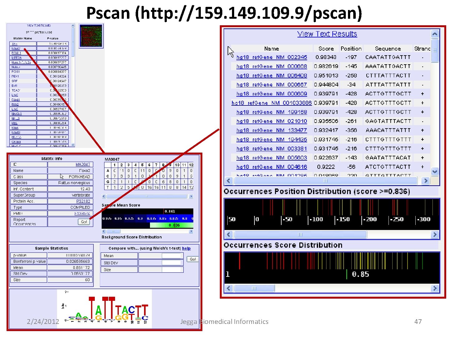 Pscan (http: //159. 149. 109. 9/pscan) 2/24/2012 Jegga Biomedical Informatics 47 