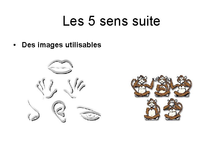 Les 5 sens suite • Des images utilisables 