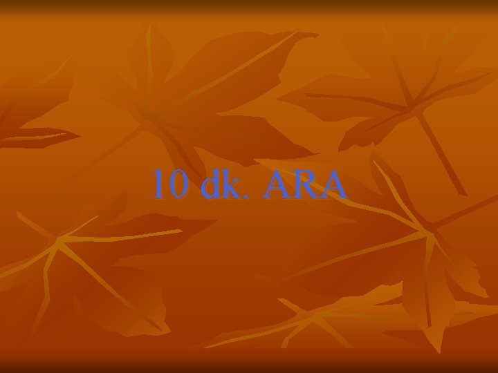 10 dk. ARA 