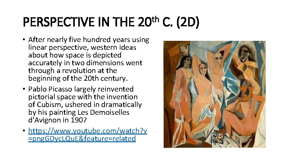 PERSPECTIVE IN THE th 20 • After nearly five hundred years using linear perspective,