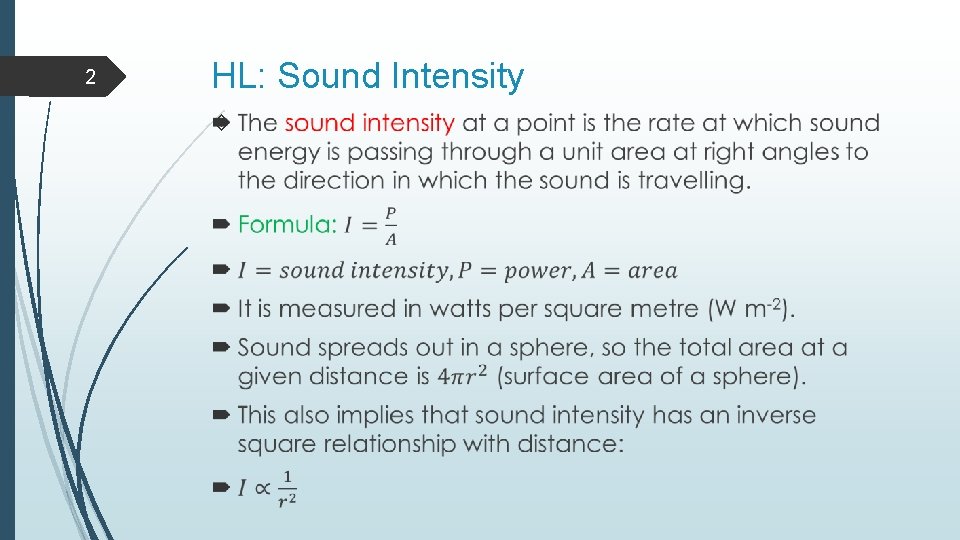2 HL: Sound Intensity 