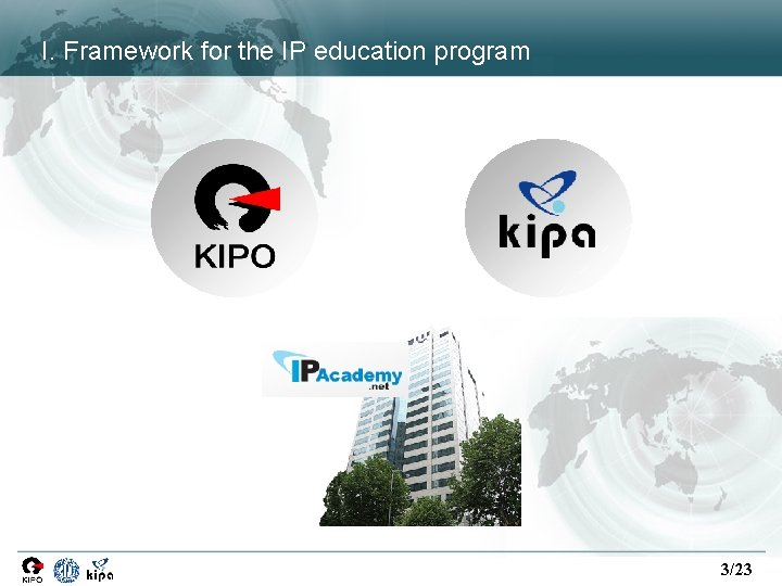 I. Framework for the IP education program 3/23 I. Framework for the IP education program 3/23