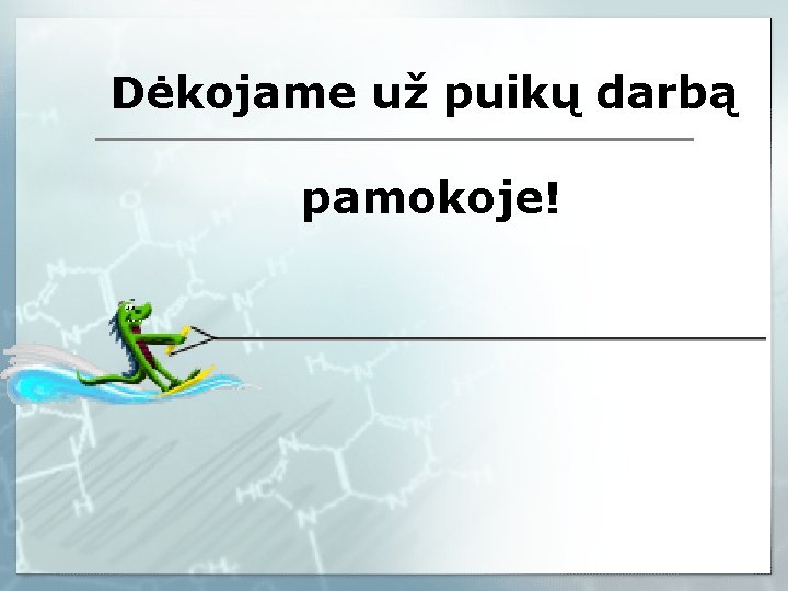 Dėkojame už puikų darbą pamokoje! 