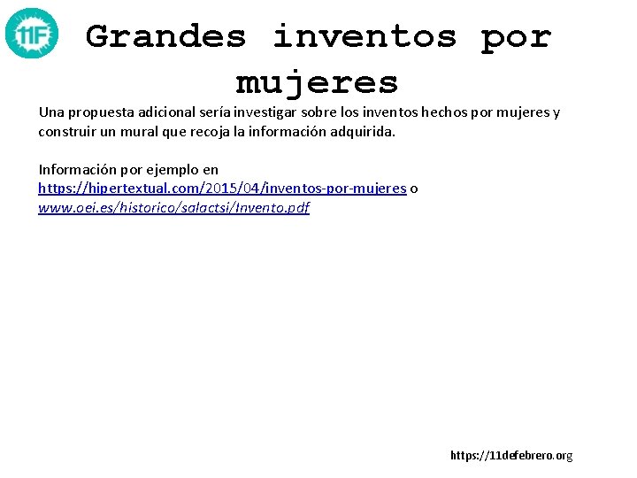 Grandes inventos por mujeres Una propuesta adicional sería investigar sobre los inventos hechos por Grandes inventos por mujeres Una propuesta adicional sería investigar sobre los inventos hechos por