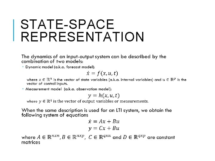 STATE-SPACE REPRESENTATION 