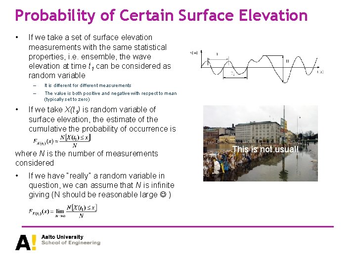 Probability of Certain Surface Elevation • • If we take a set of surface